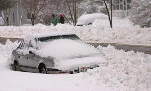 Car Stuck in the Snow