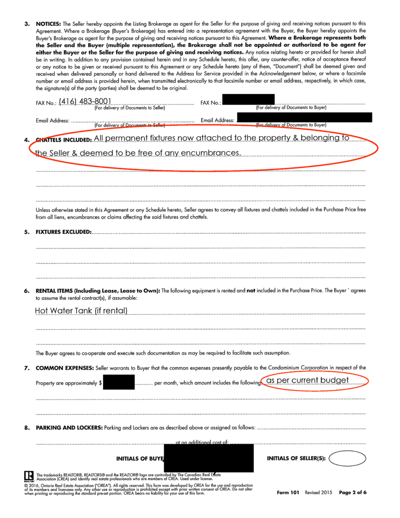 Sloppy real estate offer paperwork page 2