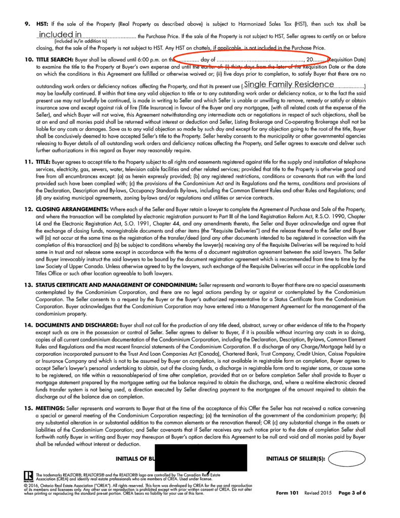 Sloppy real estate offer paperwork page 3