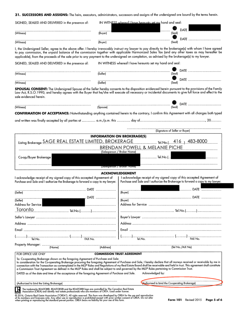 Sloppy real estate offer paperwork page 5