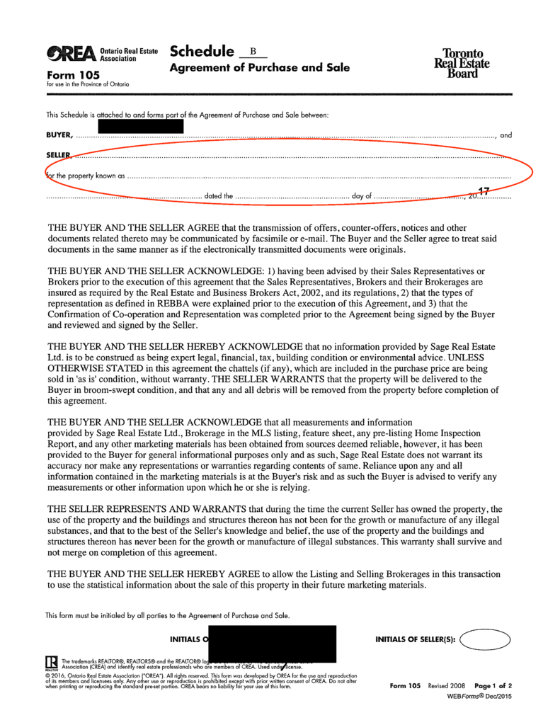 Sloppy real estate offer paperwork page 7
