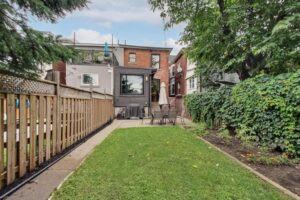699 Dupont St - backyard with stone patio and potential to add a laneway suite