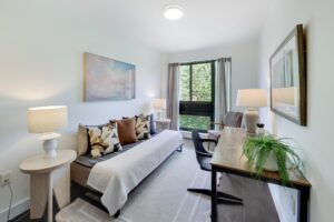 441 Jane St #410 second bedroom with daybed and home office set up
