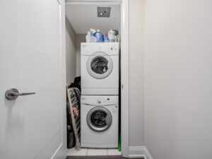 18 Graydon Hall Dr #1701 stacked washer and dryer in the unit